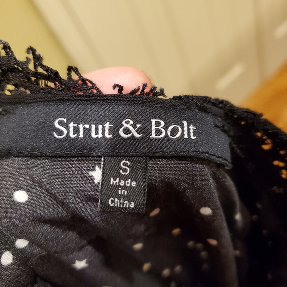 Strut and Bolt Polkadot Dress Black Sz Small - Picture 7 of 8